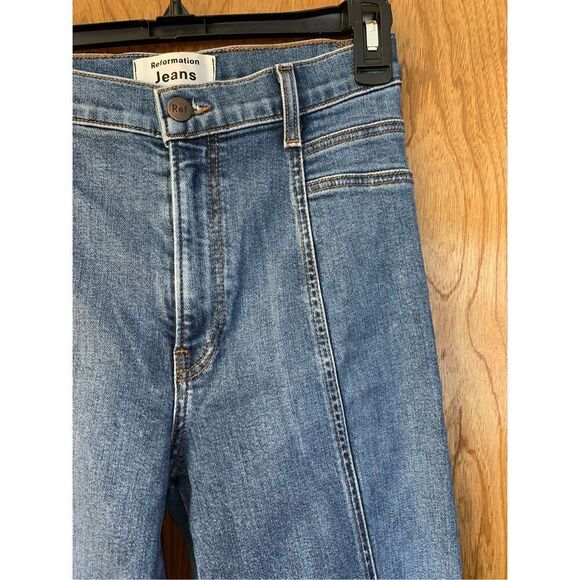 Reformation Suzie Skinny Jeans in Rhine Wash Blue Size 26 - Picture 3 of 12